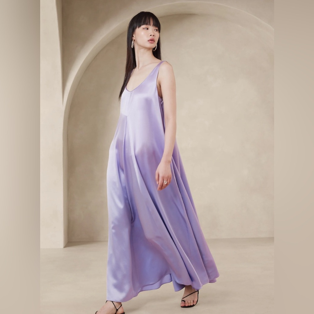 Banana Republic 100% Silk Maxi Dress, Size Small